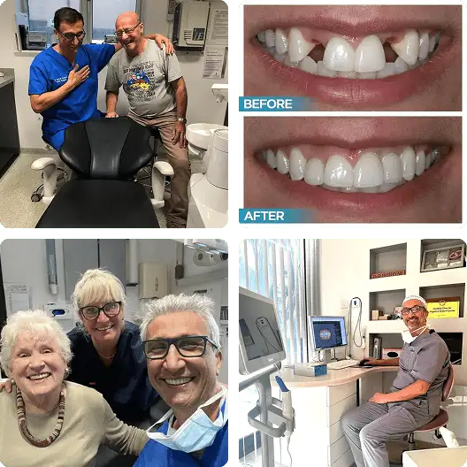 Stunning Smile Clinic — Dr Dariush with patients, before & after, and clinic interior