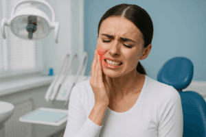 Patient receiving treatment for a dental emergency in Ealing clinic

